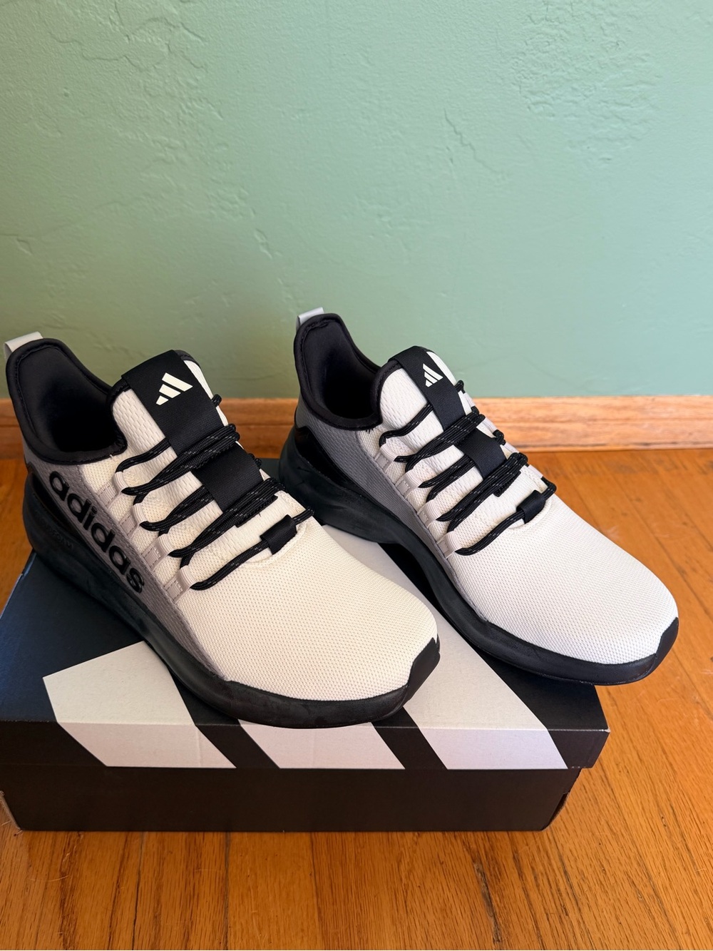 adidas Men’s White and Black Athletic Trainers